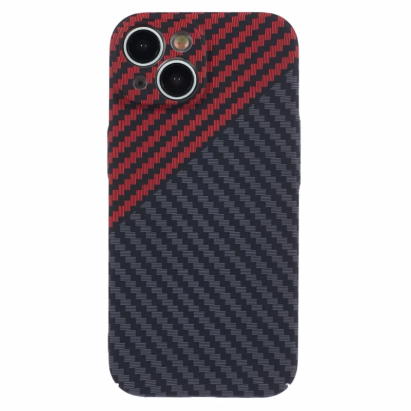 LindeCovers iPhone 14 Carbon Cover 03 Red/Black