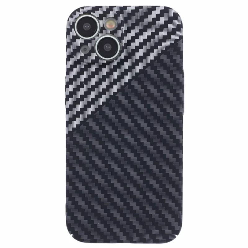 LindeCovers iPhone 15 Plus Carbon Cover 02 White/Black