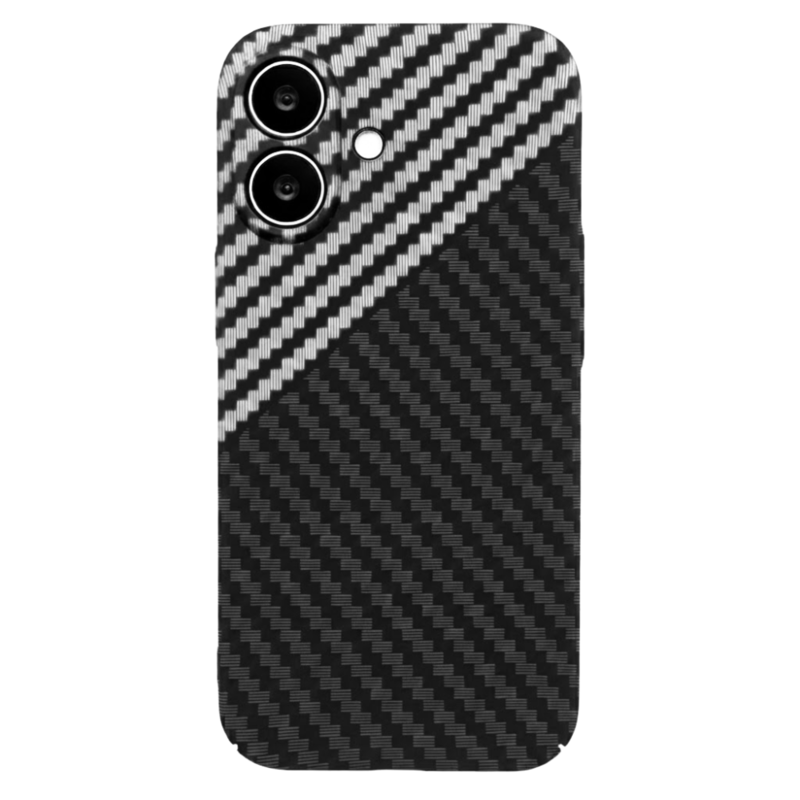 LindeCovers iPhone 16 Plus Carbon Cover 02 White/Black