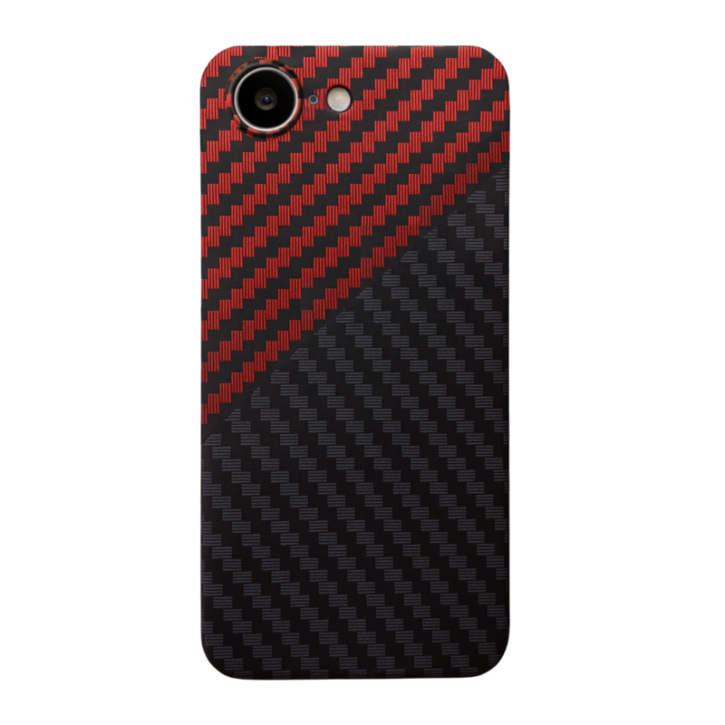 LindeCovers iPhone 16e Carbon Cover 03 Red/Black