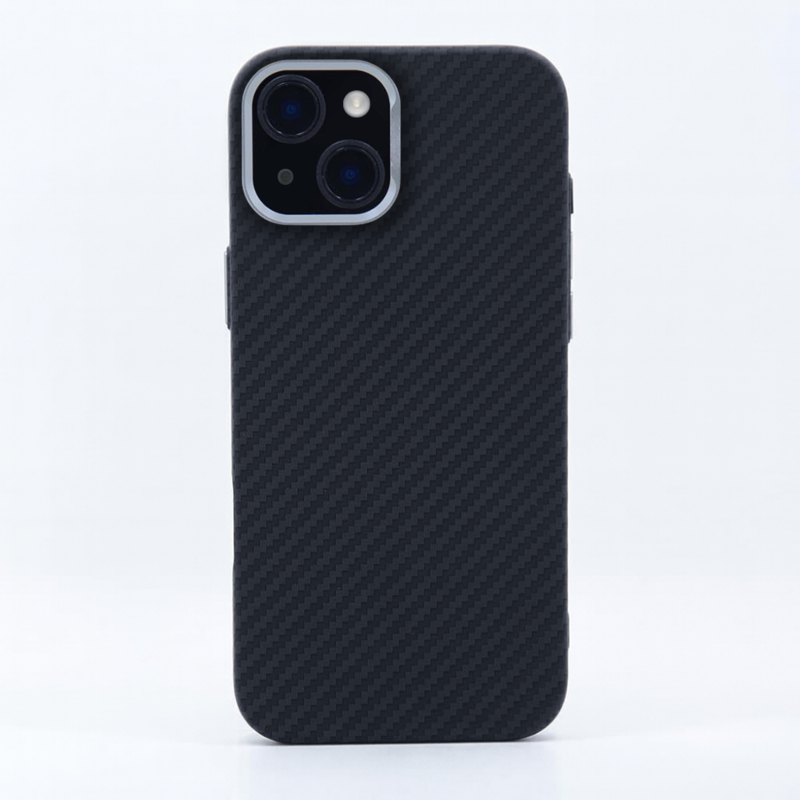 LindeCovers iPhone 15 Carbon Cover - MagSafe Kompatibel 01 Black