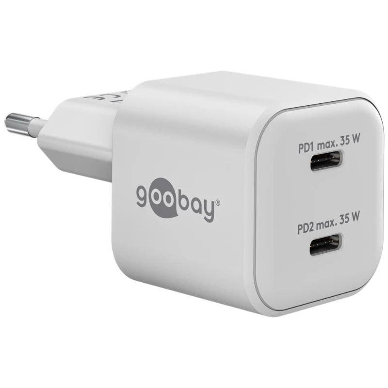 Goobay 2-ports USB-C GaN Oplader - 35W PD