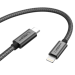 LindeCables USB-C til Lightning Premium kabel 20W - 2 m Grå