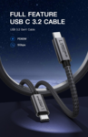 LindeCables USB-C 3.2 60W Premium kabel - 1 m