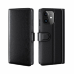 LindeCovers iPhone 11 – Ægte Læder Flip Cover m. Flap Black