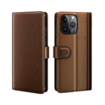 LindeCovers iPhone 12 Pro Max – Ægte Læder Flip Cover m. Flap Brown