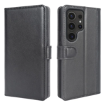 LindeCovers Samsung Galaxy S21 Ultra – Ægte Læder Flip Cover m. Flap Black
