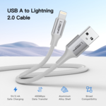 LindeCables USB-A til Lightning kabel 12W - 2 m