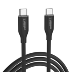 LindeCables USB-C 2.0 Silikonekabel 60W - 1.2 m Sort