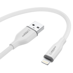 LindeCables USB-A 2.0 til Lightning Silikonekabel 12W - 1.2 m Hvid