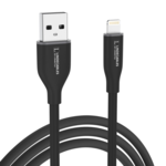 LindeCables USB-A 2.0 til Lightning Silikonekabel 12W - 2 m Sort