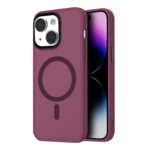 LindeCovers iPhone 15 Transparent Cover - MagSafe Kompatibel 10 Plum Red