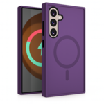 LindeCovers Samsung Galaxy S24 Transparent Cover – MagSafe Kompatibel 02 Dark Purple