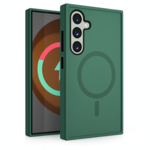 LindeCovers Samsung Galaxy S24 Plus - Transparent Cover til trådløs opladning 03 Alpine Green