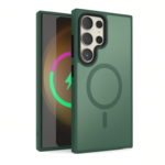 LindeCovers Samsung Galaxy S24 Ultra Transparent Cover – MagSafe Kompatibel 03 Alpine Green