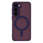 LindeCovers Samsung Galaxy S22 Premium Transparent Cover – MagSafe Kompatibel 02 Dark Purple