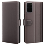 LindeCovers Samsung Galaxy S20 Plus – Ægte Læder Flip Cover m. Flap Red Brown