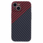 LindeCovers iPhone 15 Carbon Cover 03 Red/Black