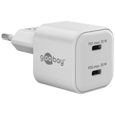 Goobay 2-ports USB-C GaN Oplader - 35W PD